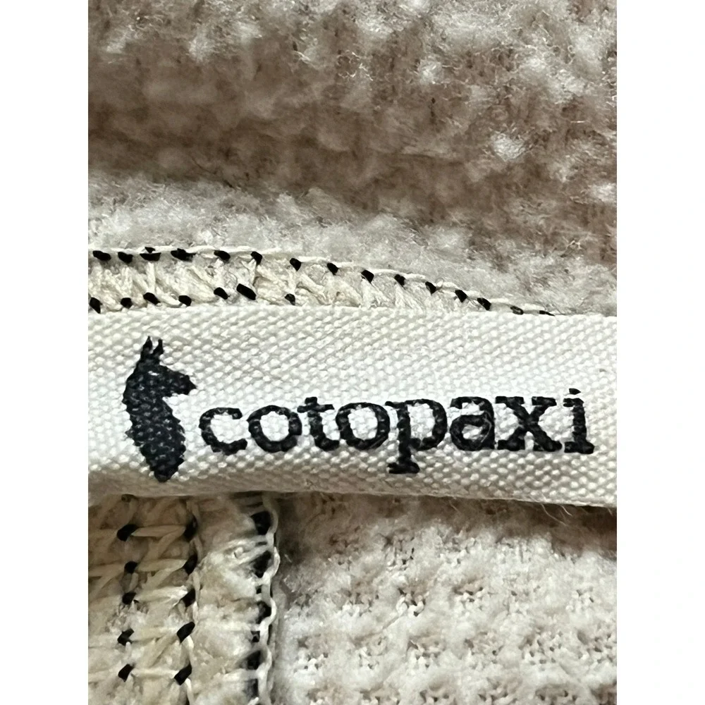Cotopaxi Fleece Hoodie Jacket Beige Black Zip Up Hooded Activewear Size L - Picture 5 of 6